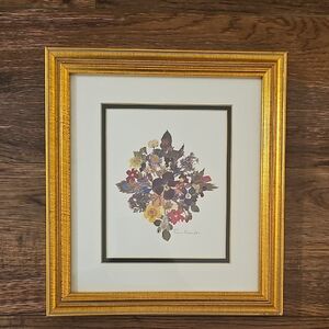 Vintage Framed Pressed Flower Print By Pam Randle
